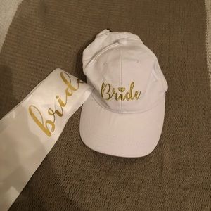 New bride hat and sash